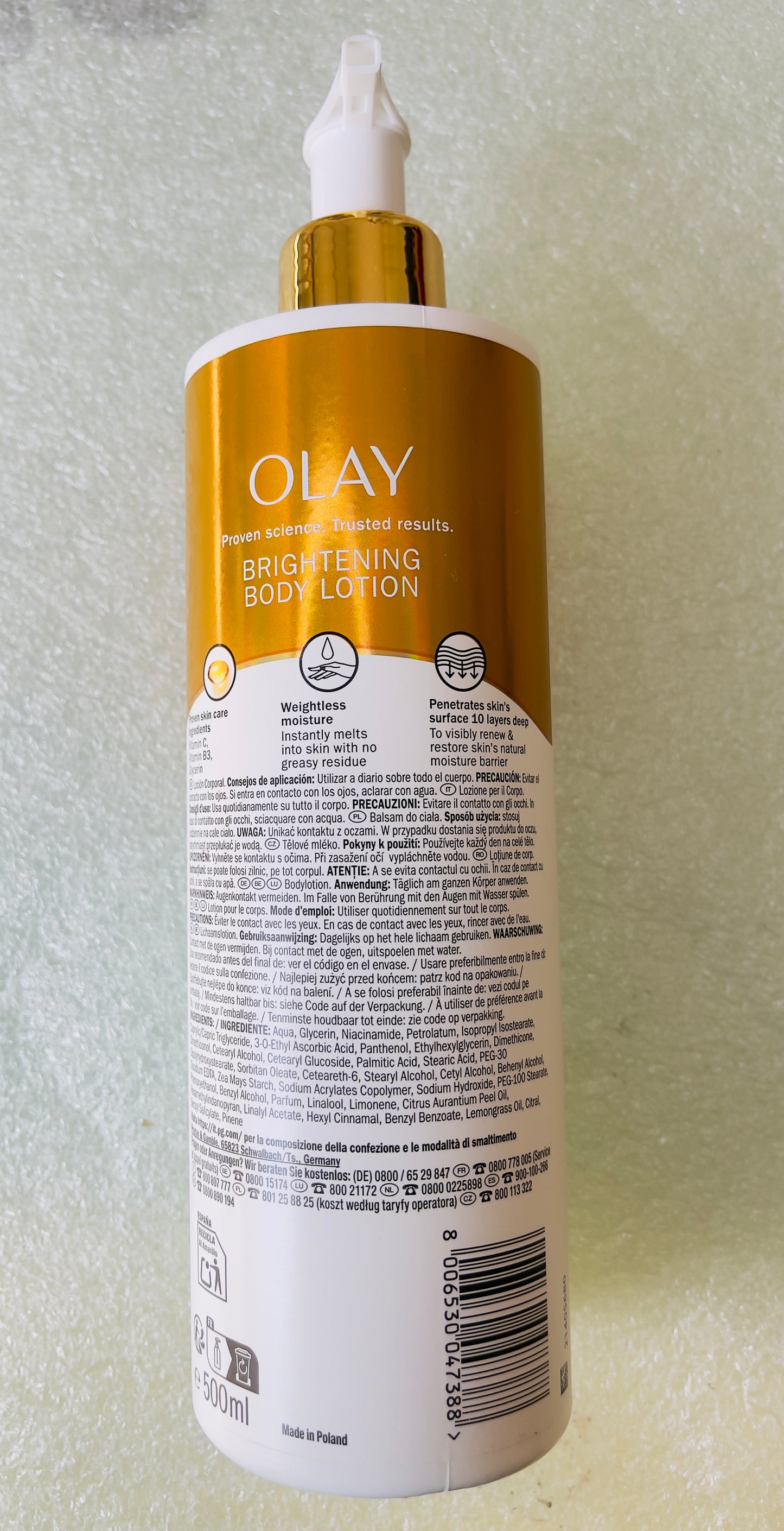Lait Corporel Olay Vitamin C – Éclat, Unification & Hydratation